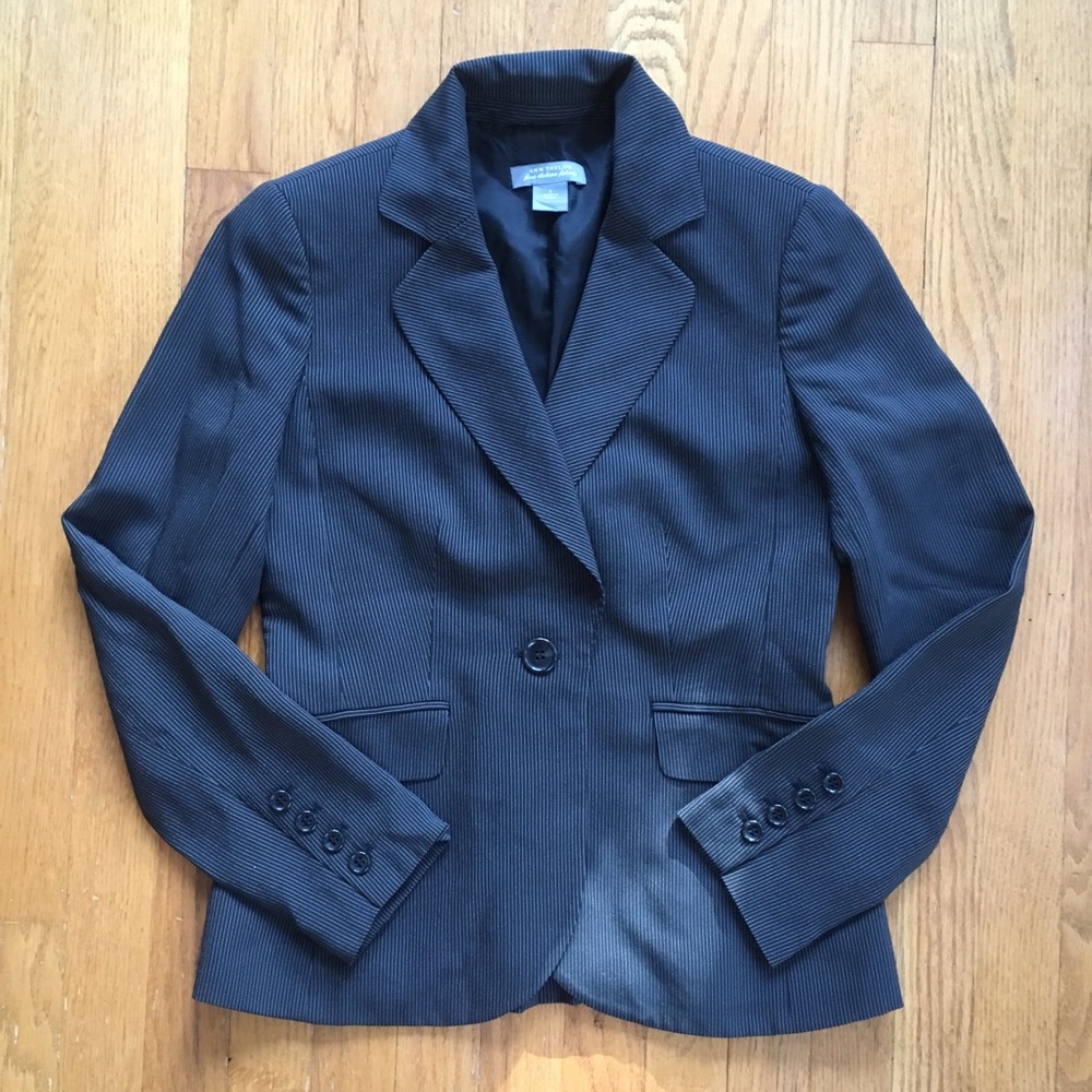 Ann Taylor Gray Pinstripe Blazer - Picture 1 of 6